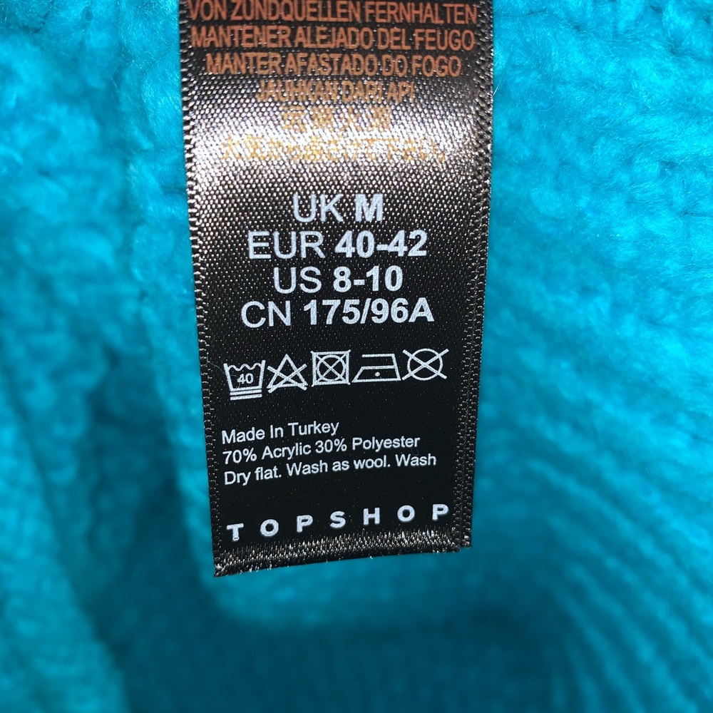 LAST M! NWT TopShop Mixed Stitch Roll Neck Sweater - Picture 7 of 10